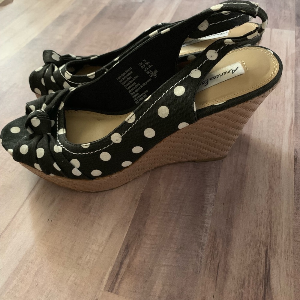 American Eagle Polka Dot Wedges